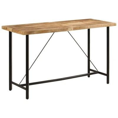 Image of vidaXL Bar Table 180x70x107 cm Solid Wood Mango and Iron