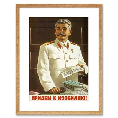 Image of Wee Blue Coo Vintage AD Political Stalin Soviet USSR Communism Framed Print F97X5948