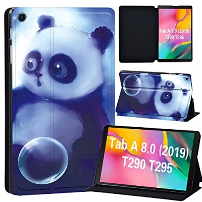 Image of FINDING Case Galaxy Tab A 8.0 2019 T290 T295, Slim Light Cover Stand Hard Shell Folio for inch Tablet Model SM (Wi Fi) T295 (LTE) (cute panda)