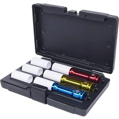 Image of KS Tools 515.1040 1/2&quot; Aluminium wheel impact socket set, extra deep, 6 pcs