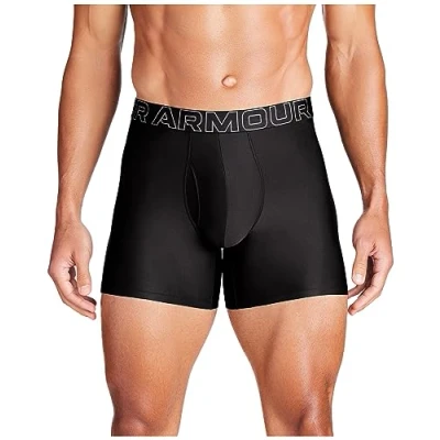 Image of Under Armour Men&#039;s Multi Pack Performance Tech Boxerjock Brief, 6&quot; Inseam, All Day Comfort &amp; Soft Boxer, Black Solid Core of 3, 5XL
