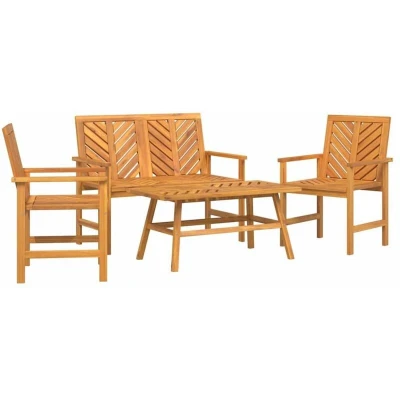 Image of vidaXL 4 Piece Garden Lounge Set Solid Wood Acacia