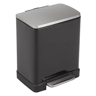 Image of EKO E Cube Pedal Bin, Metal, Matte Black, 20 Litre