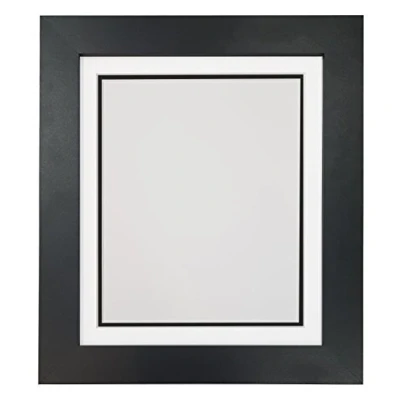 Image of Metro Black Photo Picture Poster Frame with Double White on Mount 40 x 30 cm for Image Size 12 8 inch