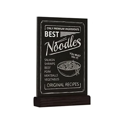 Image of EUROPEL Chalkboard Sign Desktop A5 Portrait, Pine Wood Base with Matt Black Finish, Double Sided, for Water Based Marker, Restaurant, Hotel, Conference, Festivals, Food Truck, Counter