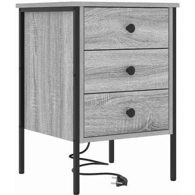 Image of Bedside Cabinet Grey sonoma 42 x 41 61 cm Engineered wood vidaXL