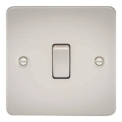 Image of KnightsBridge Flat Plate 10AX 1G 2 Way Switch Pearl