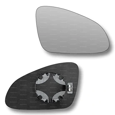 Image of Less4spares Replacement Wing Mirror Glass Right Compatible with Vauxhall Adam 2012 2019 CLIP ON Driver Off side Heated Convex
