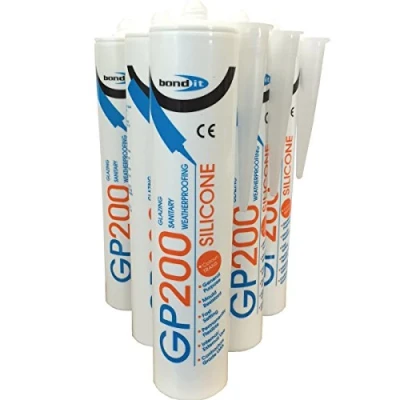 Image of (Pack of 4) Clear (Translucent) Silicone sealant Bond it GP200 Mould Resistant Bathroom Glazing
