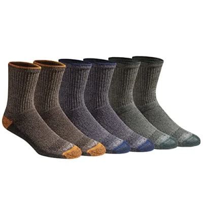 Image of Dickies Men&#039;s Dri tech Moisture Control Comfort Length Mid crew Socks, Tipped (6 Pairs), 12 Jun UK