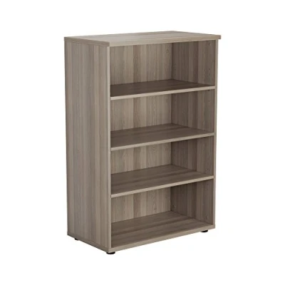 Image of Office Hippo Heavy Duty Bookcase, Robust Book Case, Storage Unit with 3 Adjustable Shelves &amp; Feet, Stable Home Furniture, Simple To Assemble Grey Oak