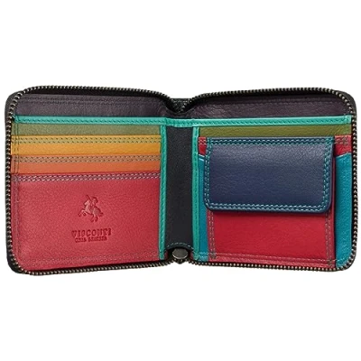 Image of Visconti Spectrum Picasso Zip Around Leather Wallet RFID and Tap n Go SP29 Black Hawaii