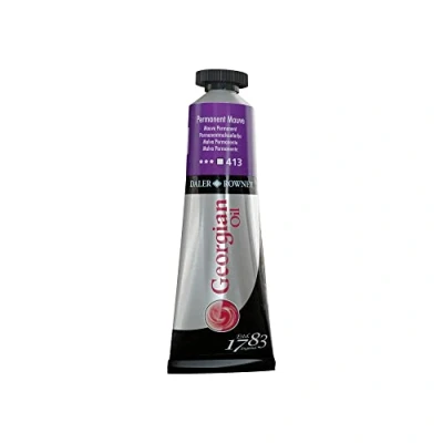 Image of Daler Rowney Georgian Oil Paint, Aluminium Tube, 1.28oz 38 ml, Permanent Mauve