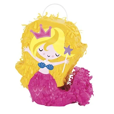 Image of Adorable Mini Mermaid Pinata Favor Decoration Pink Party Accessory for All Ages Perfect Celebrations, Gifts &amp; Treats 1 Pc