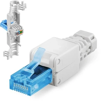 Image of Tooless RJ45 Network Adapter Plug Cat6 A Tool Ethernet