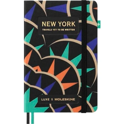 Image of Moleskine Luxe New York City Notebook, Notebook with Travel Contents, Hard Cover in Fabric and Closure Elastic, Pocket Format 9 x 14 cm
