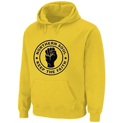 Image of Tribal T Shirts Mens Northern Soul Keep the Faith Hoody (small, yellow)