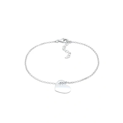 Image of Elli Women&#039;s 925 Sterling Silver Heart Love Friendship Belts Bracelet of Length 18 cm