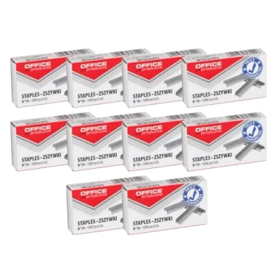 Image of Office Products 18071019 19 Staples 10/5 Silver/Pack of 10,000 10 x 1000 Pieces/Standard Staples/Staples/Paper Clips/Galvanised