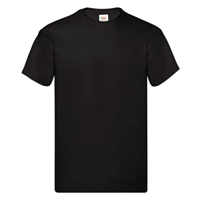 Image of Fruit of the Loom Mens Screen Stars Original Full Cut Short Sleeve T Shirt (M) (Black)