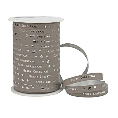 Image of Präsent Merry Christmas Curling Ribbon Sandstone 10 mm Width, 100 m Length