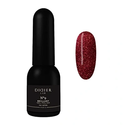 Image of Didier Lab Premium UV Gel Nail Polish Brillant No. 09 Varnish Art Long Lasting High Gloss Wear Red Nails Glitter Rich Pigment