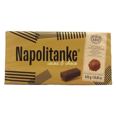Image of NAPOLITANKE KRAS Premium Wafers Biscuits with Delicious Milk, Chocolate Cream, Hazelnut, Lemon and Orange Fillings Multiple Sizes