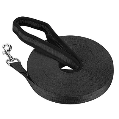 Image of Vivifying Training Lead for Dogs, 20m/65ft Long Nylon Line Dog Pet Tracking Obedience Leash (Black)