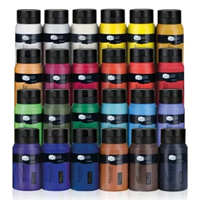 Image of Artina 24pcs Acrylic Paints Set 500ml Crylic 24x500ml Professional Colours for Painting Highly Pigmented, Luminous &amp; Quick Drying Waterproof High Coverage