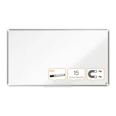 Image of Nobo Premium Plus Widescreen Steel Magnetic Whiteboard 1220x690mm, Aluminium Trim, EU Ecolabel Certified, 1915372