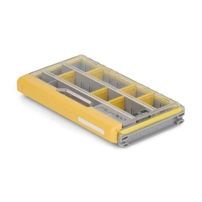 Image of Plano EDGE 3500 Premium Tackle Storage with Rustrictor Rust Resistant Technology, Gray and Yellow, Waterproof Terminal Box Organization, Small