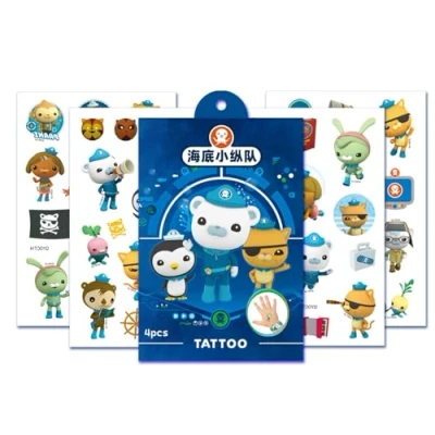 Image of Temporary Tattoos,4 Sheets 100+ Patterns Anime Tattoo Stickers Waterproof Removable, Birthday Party Bag Filler