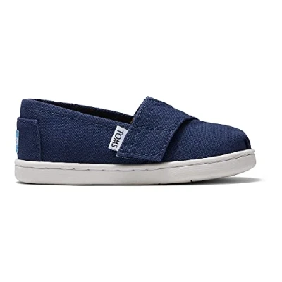 Image of TOMS Unisex Kids Tiny Alpargata Loafer Flat, Navy, 3 UK