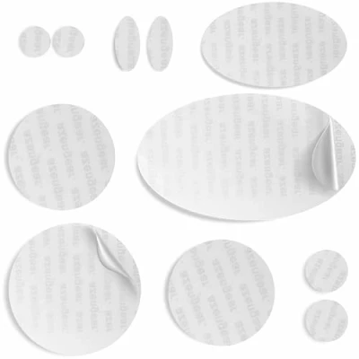Image of aZengear Repair Patches for Down Jackets, Puffer Coats, Waterproof, Self Adhesive, Pre Cut, Tear Cold Heat Resistant Nylon Polyester Fabric, Fix Air Mattress, Tents (11 Pcs, Transparent, Clear)