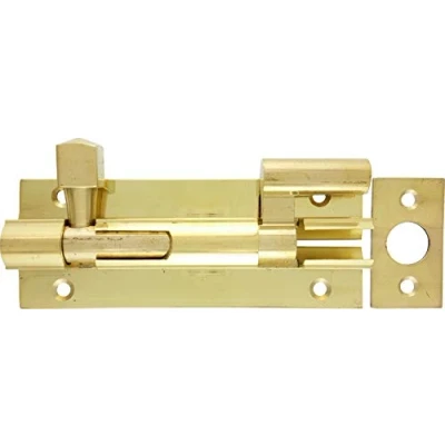 Image of D&amp;H™ 4&quot; x 1.½&quot; Inch 102mm 38mm Necked Barrel Door Bolt Polished Brass