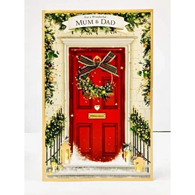 Image of Mum and Dad Christmas Card Luxury for Parents Gifts Traditional