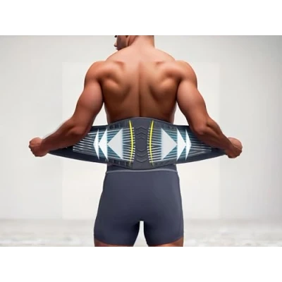 Image of Khankah Sirajia Limited Adjustable Lumbar Belt, Back Support Lower Brace for Posture, Pain, Sciatica Relief, and Abdominal Gym Size Medium