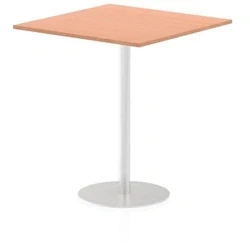 Image of Italia 1000mm Poseur Square Table Beech Top 1145mm High Leg