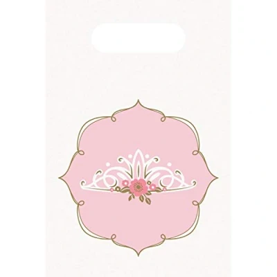 Image of Amscan 9906317 Princess for a Day Kids Birthday Party Paper Loot Bags 8 Pack