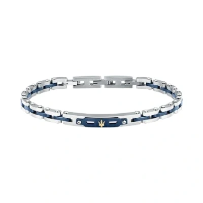 Image of Maserati Men&#039;s Bracelet in Steel, 18k Gold, Ceramic, CERAMIC GOLD Collection JM424AXU10