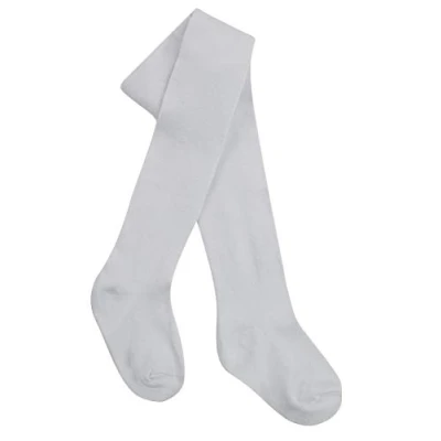 Image of Tick Tock Baby Girls Cotton Rich Plain Tights White 6 12 months