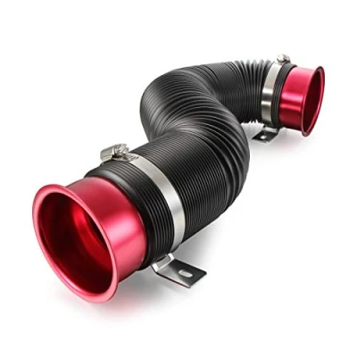 Image of Madlife Garage Universal 3&quot;(76mm) Cold Air Intake Flexible Induction Pipe Hose Kit(Red)