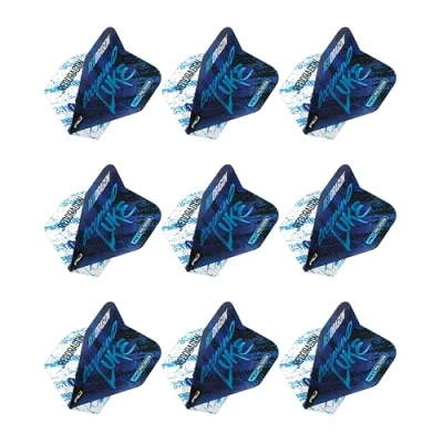 Image of RED DRAGON Yin Yang Double Sided Luke Humphries World Champion Blue &amp; White Standard Dart Flights 3 Sets Per Pack (9 in total)