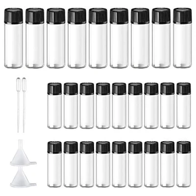 Image of 24PCS 5ml Small Sample Glass Vials Transparent Essential Oil Bottle Cute Mini Empty Containers with Screw Cap