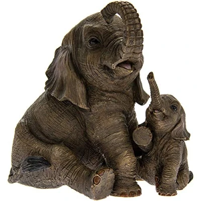 Image of Elephant With Calf Figurine By Lesser &amp; Pavey