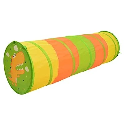 Image of SOKA Play Tunnel Green Pop Up Dino Dinosaur Indoor or Outdoor Garden Tent for Kids Childrens