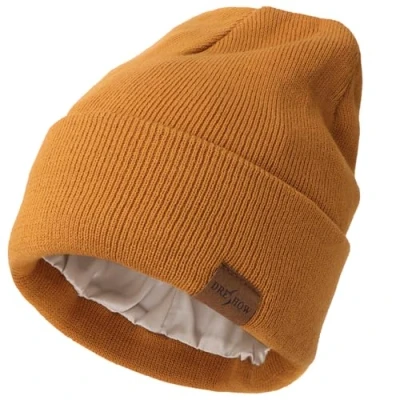 Image of DRESHOW Satin Lined Beanie Hats for Women Men Stretchy Knitted Cuffed Hat with Silky Lining Unisex Soft Warm Winter Solid Skull Cap