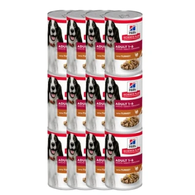 Image of Hill&#039;s Science Plan Adult Beef Wet Dog Food Cans 12 x 370g