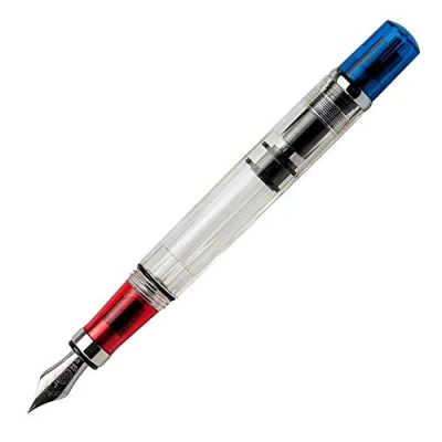 Image of Twsbi Diamond 580 RBT Fountain Pen, Transparent, Blue / Red, M7446070 EF