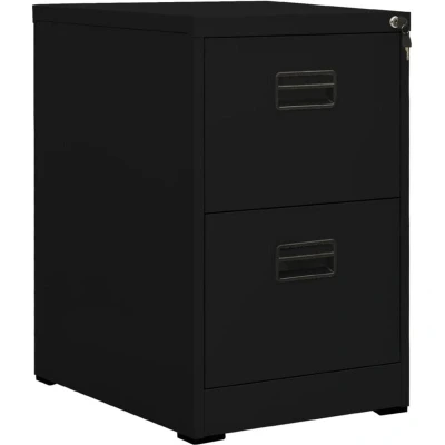 Image of vidaXL Filing Cabinet Black 46x62x72.5 cm Steel